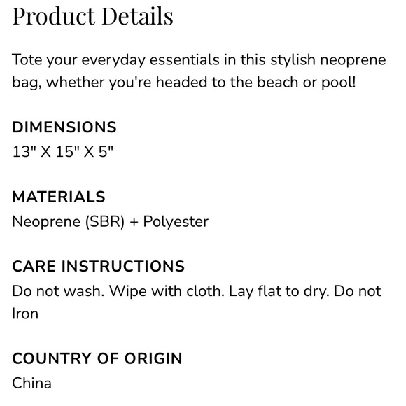 Summersalt Neoprene Tote Bag NWT - Picture 8 of 8